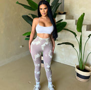 Beige Maldives Resort Leggings